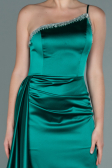 Robe De Soirée Satin Longue Vert ABU2386