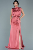 Robe De Soirée Satin Longue Saumon ABU2133