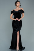 Robe de Soirée Longue Velours Noir ABU2672