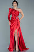 Robe de Soirée Longue Satin Rouge ABU2676