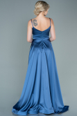 Robe De Soirée Satin Longue Indigo ABU1601