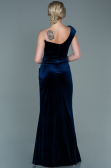 Robe de Soirée Longue Velours Bleu Marine ABU2687