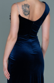 Robe de Soirée Longue Velours Bleu Marine ABU2687