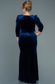 Robe de Soirée Grande Taille Longue Velours Bleu Marine ABU2697