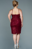 Robe de Soirée Grande Taille Courte Rouge Bordeaux ABK1539