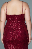 Robe de Soirée Grande Taille Courte Rouge Bordeaux ABK1539