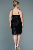 Robe de Soirée Grande Taille Courte Noir ABK1539