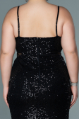Robe de Soirée Grande Taille Courte Noir ABK1539
