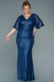 Robe De Soirée Grande Taille Longue Indigo ABU2309