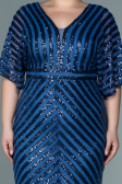 Robe De Soirée Grande Taille Longue Indigo ABU2309