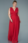 Robe de Soirée Grande Taille Mousseline Rouge ABT082