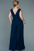 Robe de Soirée Grande Taille Mousseline Bleu Marine ABT082