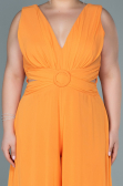 Robe de Soirée Grande Taille Mousseline Orange ABT082