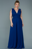 Robe de Soirée Grande Taille Mousseline Bleu Saxe ABT082
