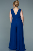 Robe de Soirée Grande Taille Mousseline Bleu Saxe ABT082