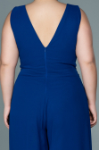 Robe de Soirée Grande Taille Mousseline Bleu Saxe ABT082
