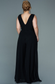 Robe de Soirée Grande Taille Mousseline Noir ABT082