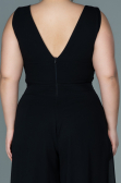 Robe de Soirée Grande Taille Mousseline Noir ABT082