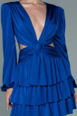 Robe de Cérémonie Courte Satin Bleu Saxe ABK1561