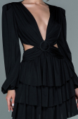 Robe de Cérémonie Courte Satin Noir ABK1561