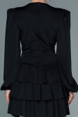 Robe de Cérémonie Courte Satin Noir ABK1561