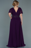 Robe de Soirée Grande Taille Longue Mousseline Violet ABU2755
