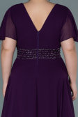 Robe de Soirée Grande Taille Longue Mousseline Violet ABU2755