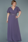 Robe de Soirée Grande Taille Longue Mousseline Lavande ABU2755