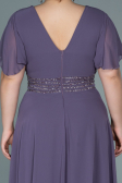 Robe de Soirée Grande Taille Longue Mousseline Lavande ABU2755