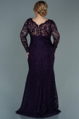 Robe Grande Taille Lacé Longue Violet ABU1574
