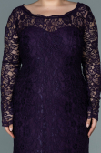 Robe Grande Taille Lacé Longue Violet ABU1574
