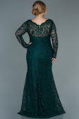 Robe Grande Taille Lacé Longue Émeraude ABU1574