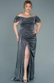 Robe de Soirée Grande Taille Longue Anthracite ABU2658