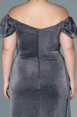 Robe de Soirée Grande Taille Longue Anthracite ABU2658
