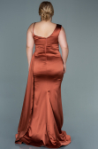 Robe De Soirée Grande Taille Satin Longue Marron clair ABU2599