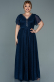 Robe De Soirée Grande Taille Longue Bleu Marine ABU2310