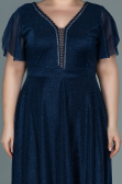 Robe De Soirée Grande Taille Longue Bleu Marine ABU2310