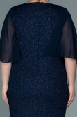 Robe de Soirée Grande Taille Midi Bleu Marine ABK1567