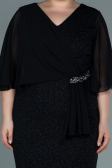 Robe de Soirée Grande Taille Midi Noir ABK1567