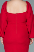 Robe Grande Taille Midi Rouge ABK930