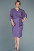 Robe de Soirée Grande Taille Midi Lilas ABK1567