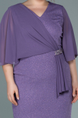 Robe de Soirée Grande Taille Midi Lilas ABK1567