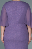 Robe de Soirée Grande Taille Midi Lilas ABK1567