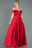 Robe de Soirée Longue Satin Rouge ABU2750
