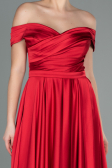 Robe de Soirée Longue Satin Rouge ABU2750