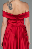 Robe de Soirée Longue Satin Rouge ABU2750
