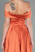 Robe de Soirée Longue Satin Orange ABU2750