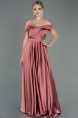 Robe de Soirée Longue Satin Pelure D'oignon ABU2750