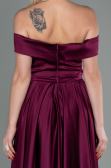 Robe de Soirée Longue Satin Couleur Cerise ABU2750