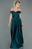Robe de Soirée Longue Satin Émeraude ABU2750